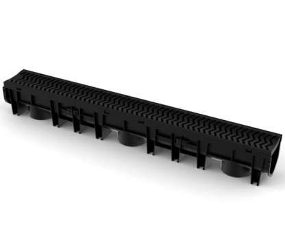 PP channel galvaniserat stål slitsad galler L100 x H100 cm