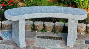 Stenbänk för trädgård dekoration