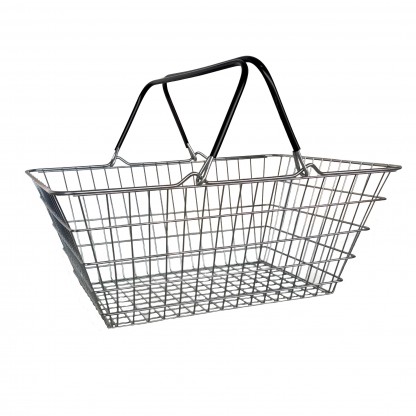 Kundkorg i metall 23L svart handtag