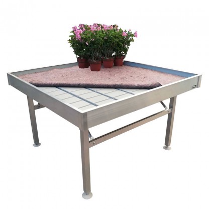 Tåligt kvadrat aluminiumbord fast höjd storlek 1200x1200 mm