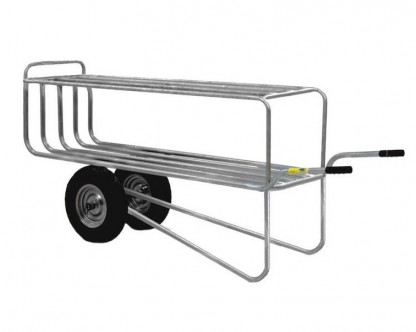 Transportvagn i aluminium 2 hyllor, luftgummihjul