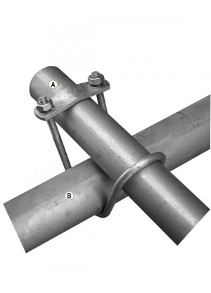 Dubbel spännbygel A1¼" x B1¼" med bult M10, SPECIAL 2 styck-pack