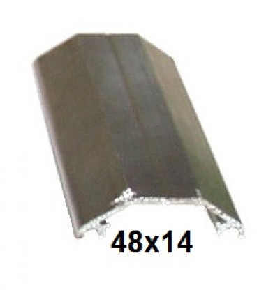 Täckprofil utan gummilist för kanalskivor/glas 48x14 mm, pris/7meter
