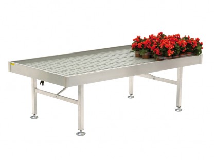 Butiksbord i aluminium med fast höjd 