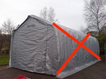 Gavelpresenning med d&ouml;rr dragkedja Scandi 4,8 x 12m 305 g/m&sup2;
